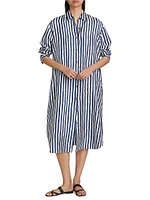 Painter Silk Midi Shirtdress