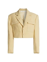 Emery Cropped Stretch Wool Jacket