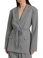 Leighton Pinstriped Oversized Blazer