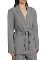 Leighton Pinstriped Oversized Blazer