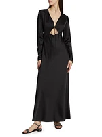 Danika Satin Keyhole Maxi-Dress