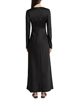 Danika Satin Keyhole Maxi-Dress