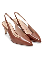 Vandam 65MM Leather Slingback Pumps