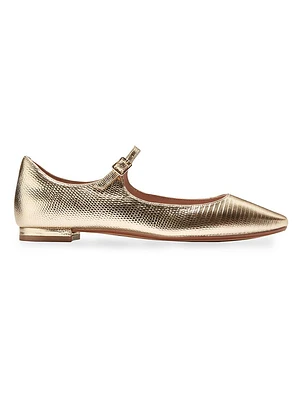 Bridge Metallic Leather Mary Jane Ballet Flats