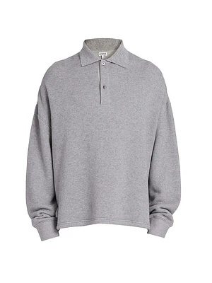 Cotton-Blend Polo Sweatshirt