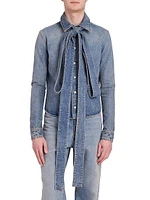 Bow Denim Button-Front Shirt