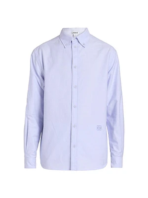 Cotton-Blend Button-Down Shirt