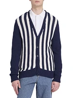 Striped Cotton-Blend Cardigan