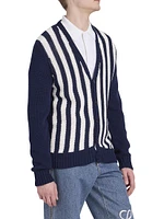 Striped Cotton-Blend Cardigan