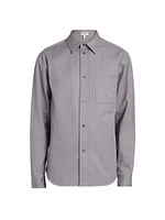 Cotton-Blend Button-Front Shirt