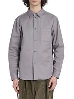 Cotton-Blend Button-Front Shirt