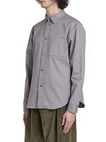 Cotton-Blend Button-Front Shirt