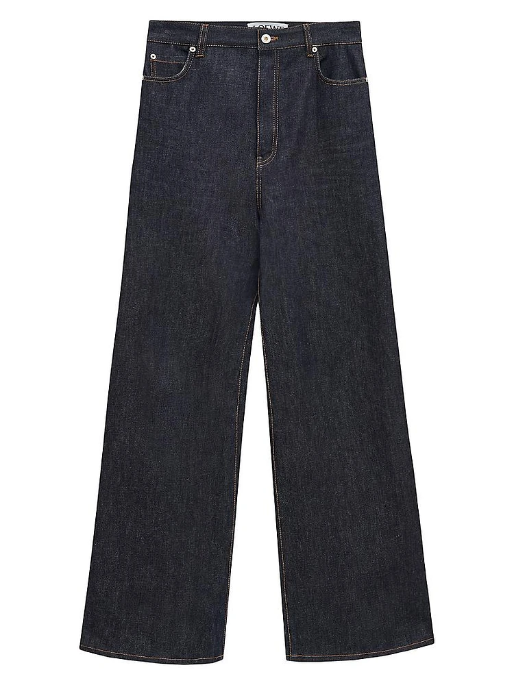 Five-Pocket-Style Wide-Leg Jeans