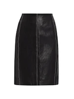 Seam Detail Leather Skirt