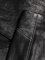 Seam Detail Leather Skirt