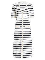 Henley Striped Cotton Midi-Dress