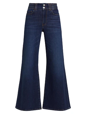 Triple Binding Crop Palazzo Jeans