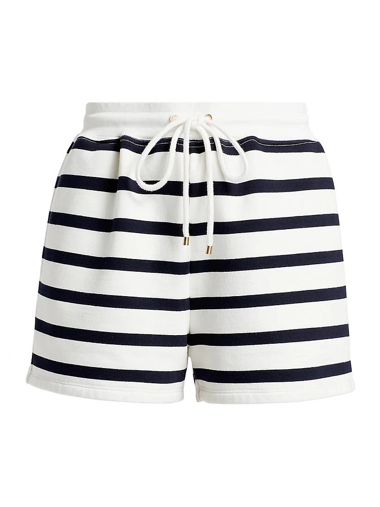 Varsity Striped Cotton-Blend Shorts