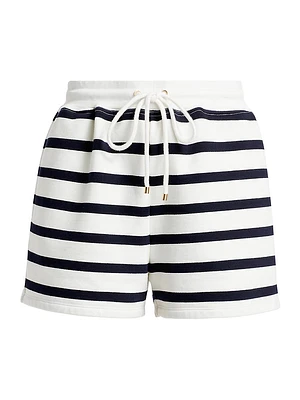 Varsity Striped Cotton-Blend Shorts