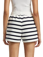 Varsity Striped Cotton-Blend Shorts