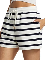 Varsity Striped Cotton-Blend Shorts