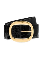 Ursula 50MM Croc-Embossed Leather Belt