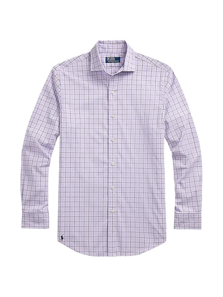 Tattersall Check Cotton Button-Front Shirt