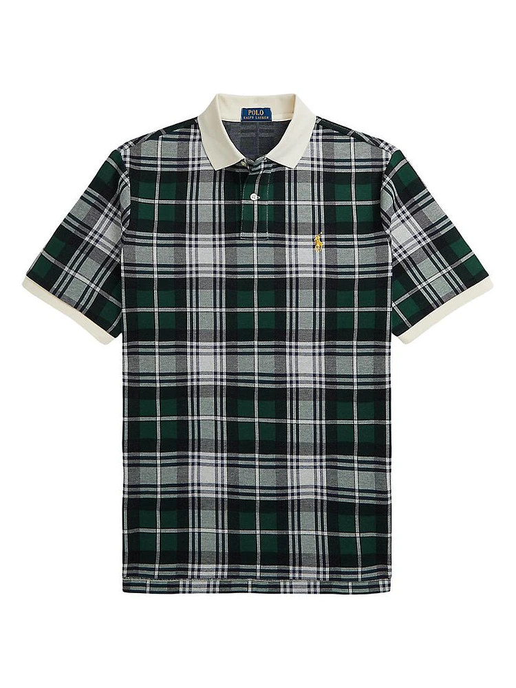 Plaid Cotton Polo Shirt