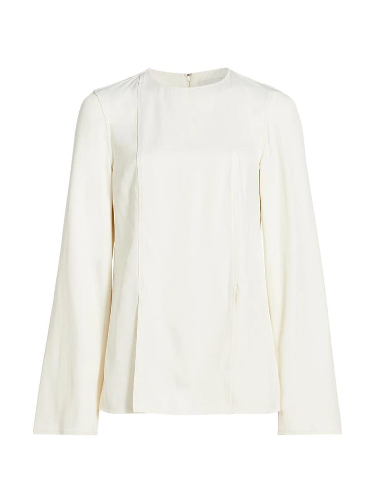 Split-Hem Long-Sleeve Blouse