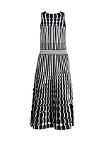 Nash Stripe Punchout Midi-Dress