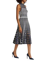 Nash Stripe Punchout Midi-Dress