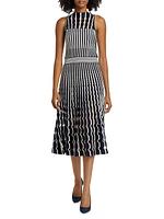 Nash Stripe Punchout Midi-Dress