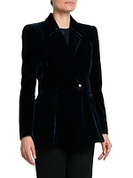 Velvet Silk-Blend One-Button Jacket