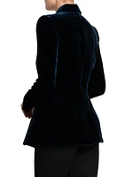 Velvet Silk-Blend One-Button Jacket