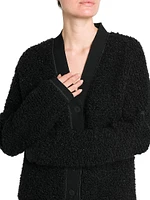 Wool-Blend Textured Longline Cardigan