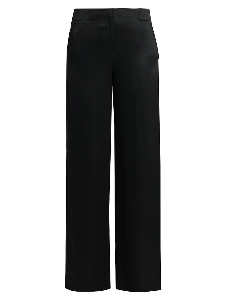 Silk Straight-Leg Pants