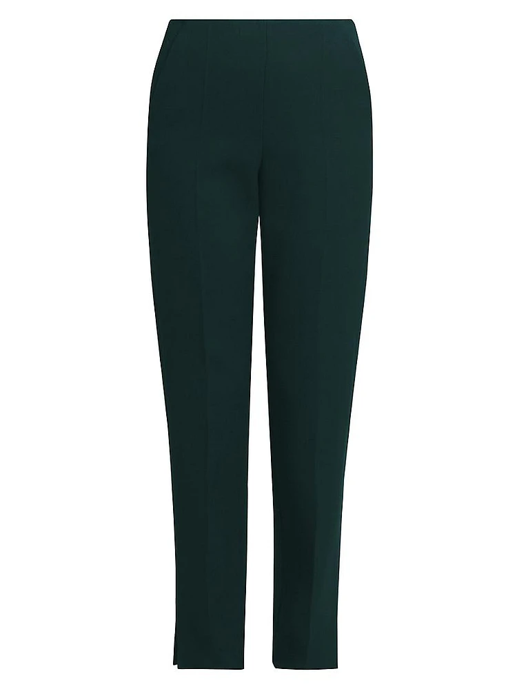 Stretch Wool Straight Pants