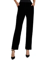 Velvet Straight-Leg Pants