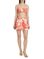 Adyson Floral Pleated Shorts