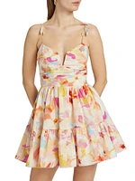 Amelie Floral Petal-Strap Minidress