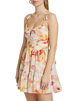 Amelie Floral Petal-Strap Minidress