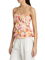 Sandie Floral Pleated Shell Top