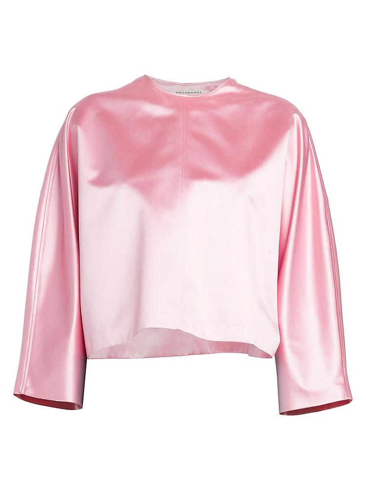 Duchess Satin Crewneck Top