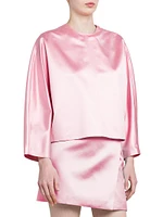 Duchess Satin Crewneck Top