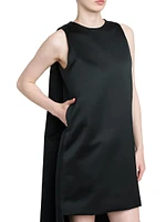 Duchess Satin High-Low Cape Dress