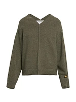 Wool-Silk V-Neck Pin Sweater