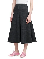 Neoprene A-Line Midi-Skirt