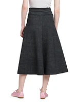 Neoprene A-Line Midi-Skirt