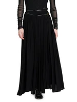 Pleated Jersey Maxi Skirt