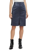 Camille Snake-Embossed Faux Leather Skirt